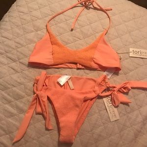 Tori Praver seafoam peach bikini- NWT